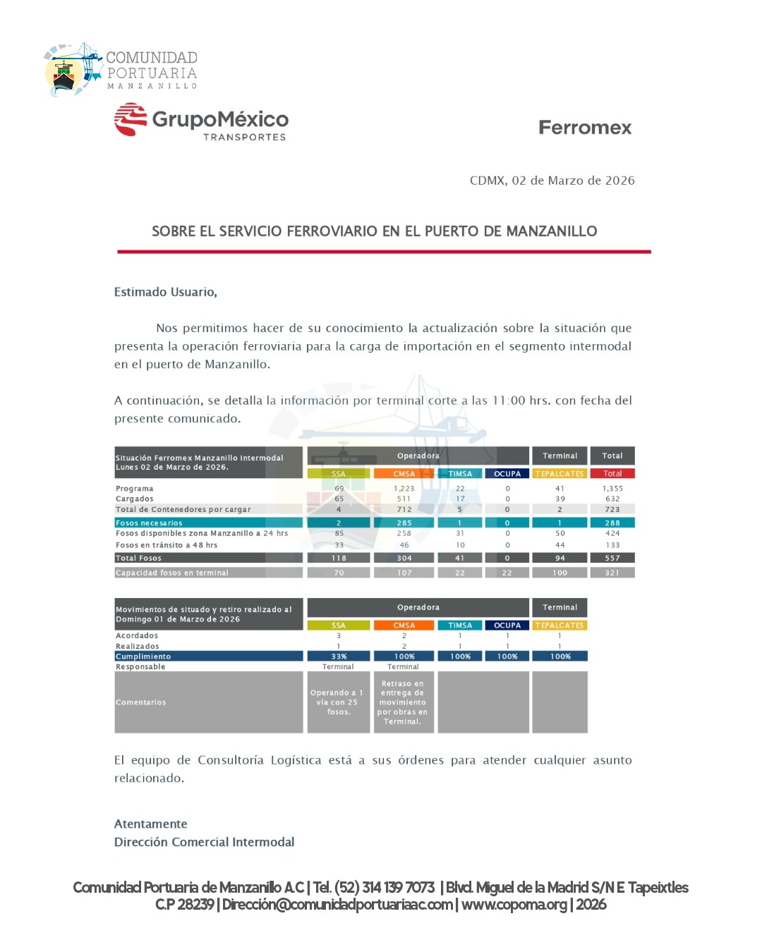 Copoma Informa Ferromex