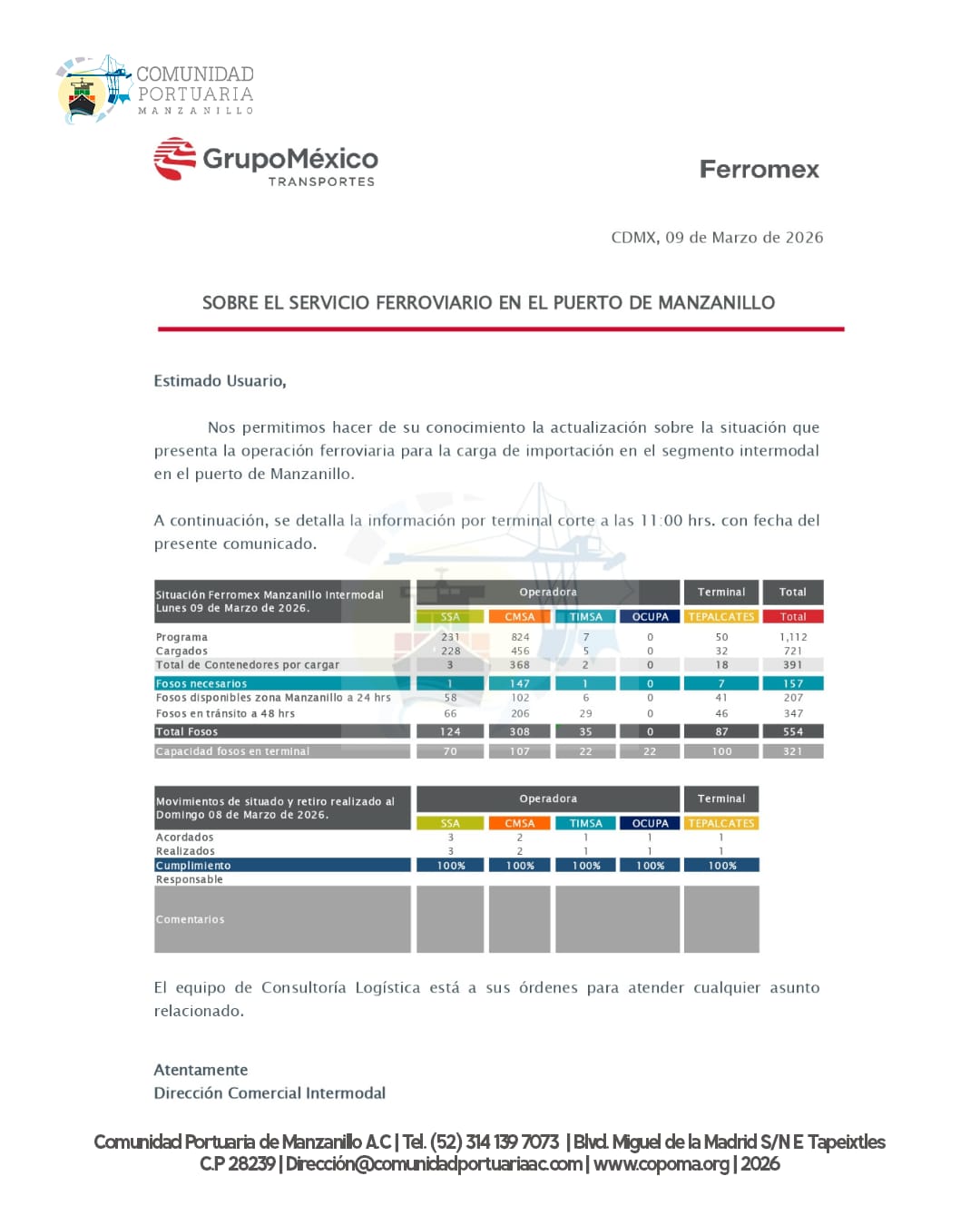 Copoma Informa Ferromex
